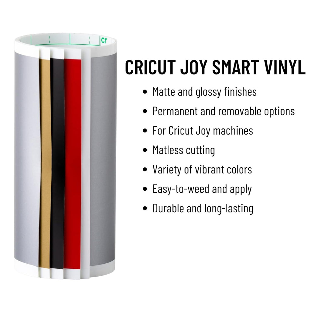 Cricut Joy Machine with Card Kit, Sampler Smart Vinyl Roll, Cutting Mats and Tool Set Bundle - Compact Tool for DIY Craft Projects and Decals, Beginner Craft Cutting Machine with Starting Materials