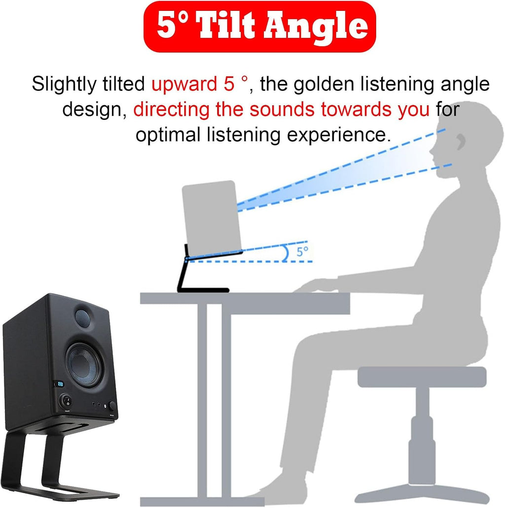 Studio Desktop Corner Speaker Stand, Portable Small Media Stereo Stand/Gaming Shelf for Bedside Office, Home Theater Electronics Equipment Shelf(Size:2pcs)
