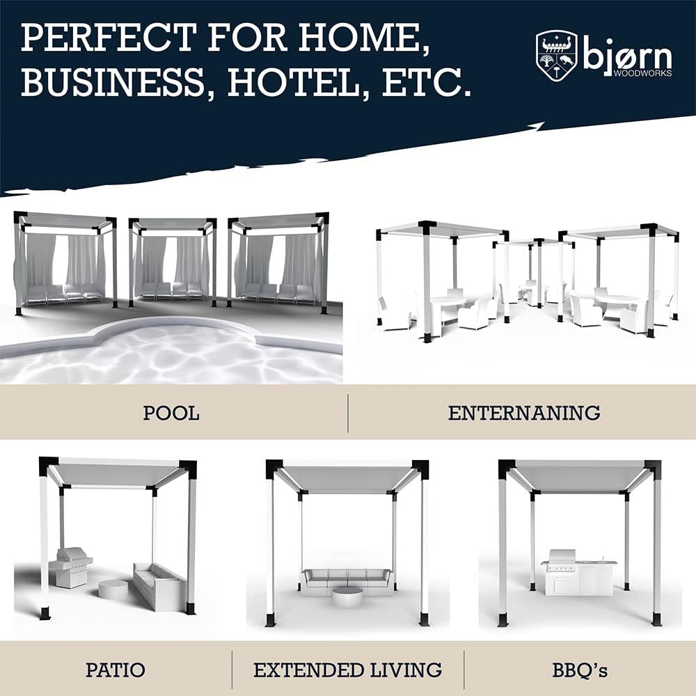 Pergola Kit | Easy, Modular, Modern Pergola Hardware Kit | DIY Elevated Wood Stand Kit with Powder Coated Steel Brackets | Includes 4 Bracket Shoulders 4 Boots 2' Bolts for 4x4 Lumber