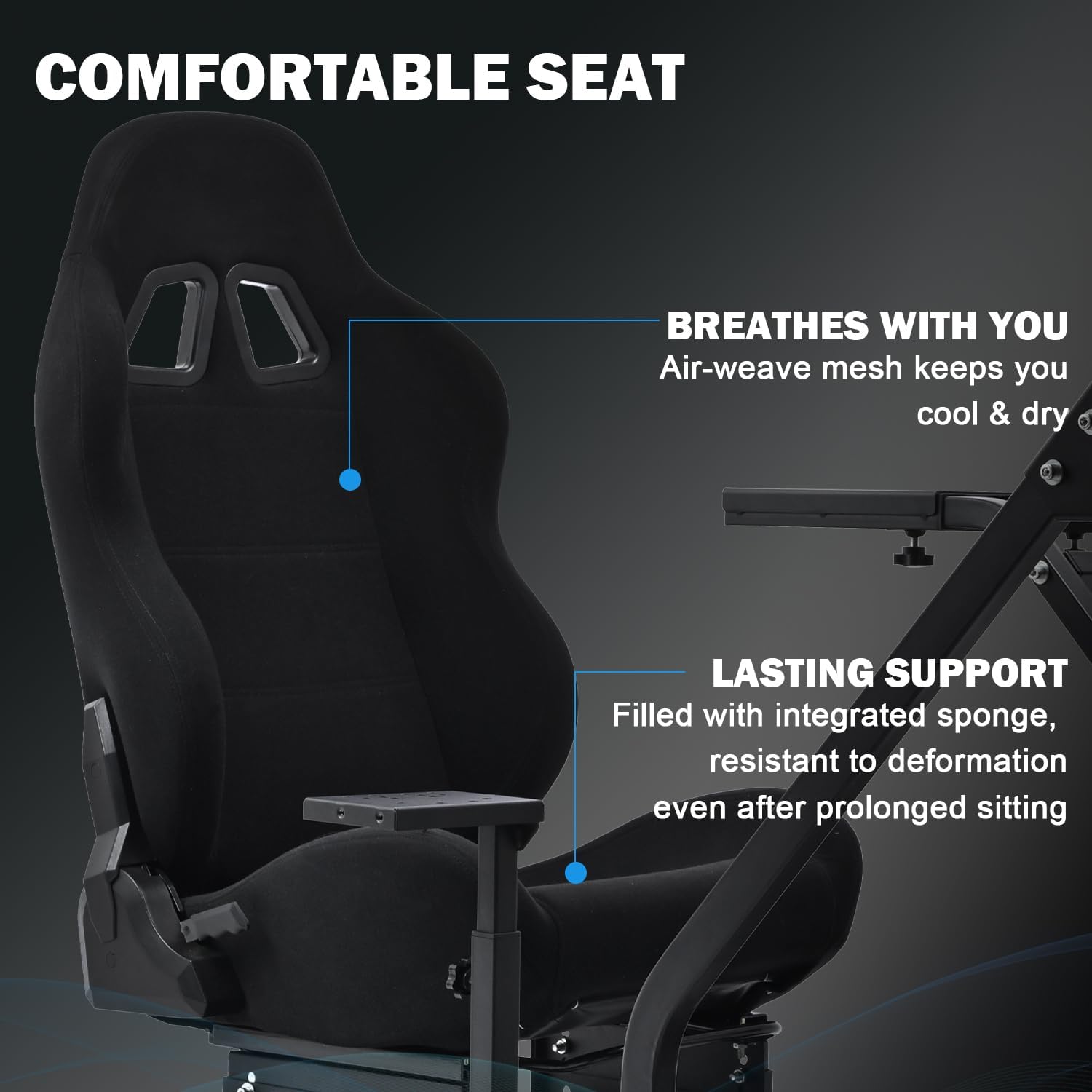 Anman Adjustable Racing Simulator Cockpit with Triple Monitor Stand and Ergonomic Driving Seat Compatible with Logitech/Thrustmaster, No electronic equipment