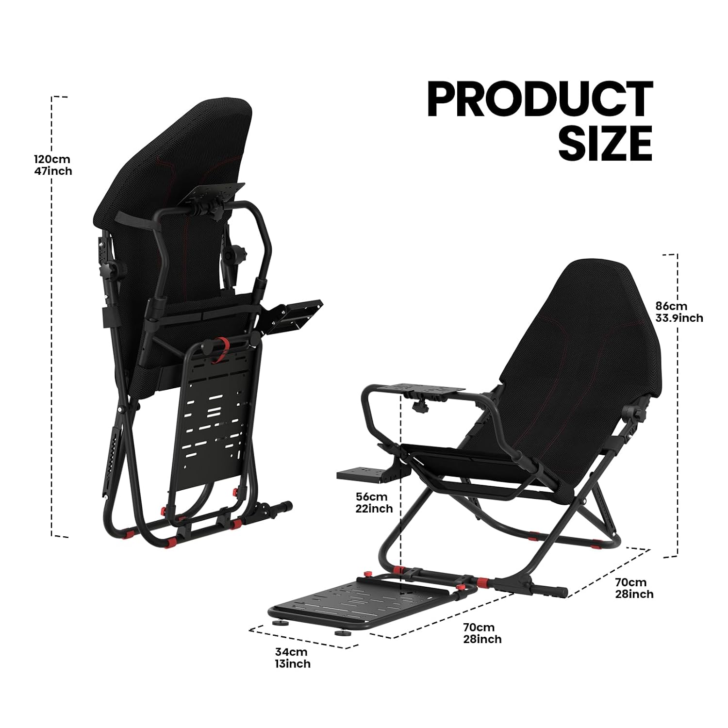 RACGTING Racing Simulator Cockpit for G29/G920/G923, Foldable & Adjustable Racing Seat for Thrustmaster T300RS/248/T-GT II, Fanatec CSL DD/GT DD Pro/ClubSport DD/DD+, MOZA R5, SIMAGIC Alpha Mini
