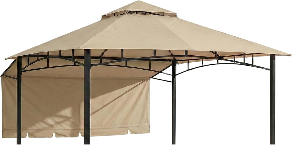 Garden Winds Durable 350 Replacement Canopy Top Compatible with Garden House 10' x 10' Gazebo Model 5SGZ14051010NN - Beige