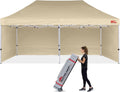 MASTERCANOPY Heavy Duty Pop-up Canopy Tent with Sidewalls (10x20,Beige)