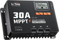 LiTime 30 Amp MPPT 12V/24V/Auto DC Input Solar Charge Controller Build-in Bluetooth Module, Parameter Adjustable LCD Display LED Indicators Solar Panel