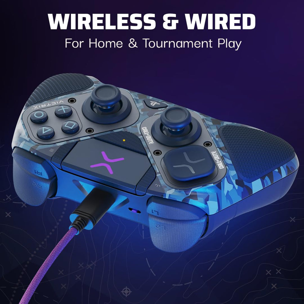 PDP Victrix Pro BFG Wireless Controller for PS4/PS5/PC, Sony 3D Audio, Modular Back Buttons/Clutch Triggers/Joystick, Call of Duty Midnight Mask