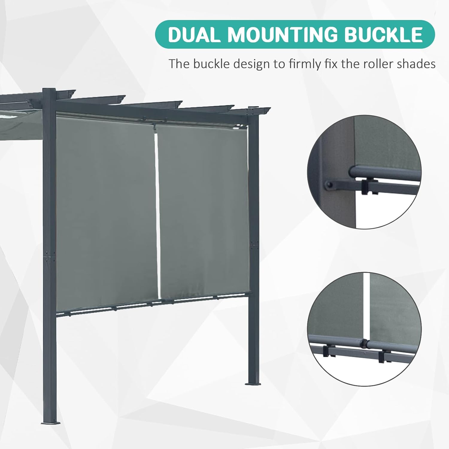 10 x 12 Ft Outdoor Aluminum Pergola, Retractable Canopy & 2 Sides Shades for Patio Backyard Garden Deck