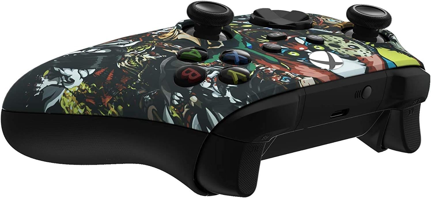 Custom Controllerzz Wireless Controller for Microsoft Xbox Series X/S & Xbox One - Custom Soft Touch Feel - Custom Xbox Series X/S Controller (X/S Scary Party)