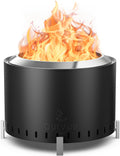 OutVue 22 inch Stainless Steel Smokeless Fire Pit, Outdoor Smokeless Firepit, Wood Burning Fire Pits for Camping, Bonfire, Low Smoke Firepit for Outside (Vertical Hole)