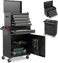 ERGOMASTER Tool Chest Heavy Duty Rolling Tool Box with Cabinet 5-Drawer for Lockable & Removable Cabinet for Garage and Workshop - Black