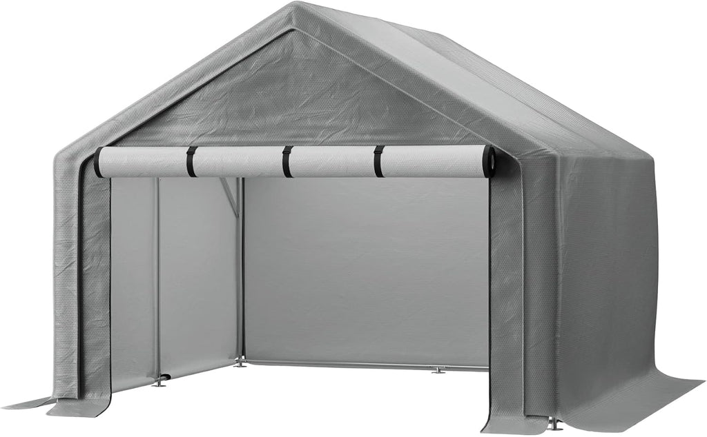 Outdoor Storage Shelter, 8x8 ft Portable Shed with Roll up Zipper Door, Waterproof and UV Resistant Anti-Snow, Heavy Duty Carport for Storing Garden Tools, Outdoor Equipment