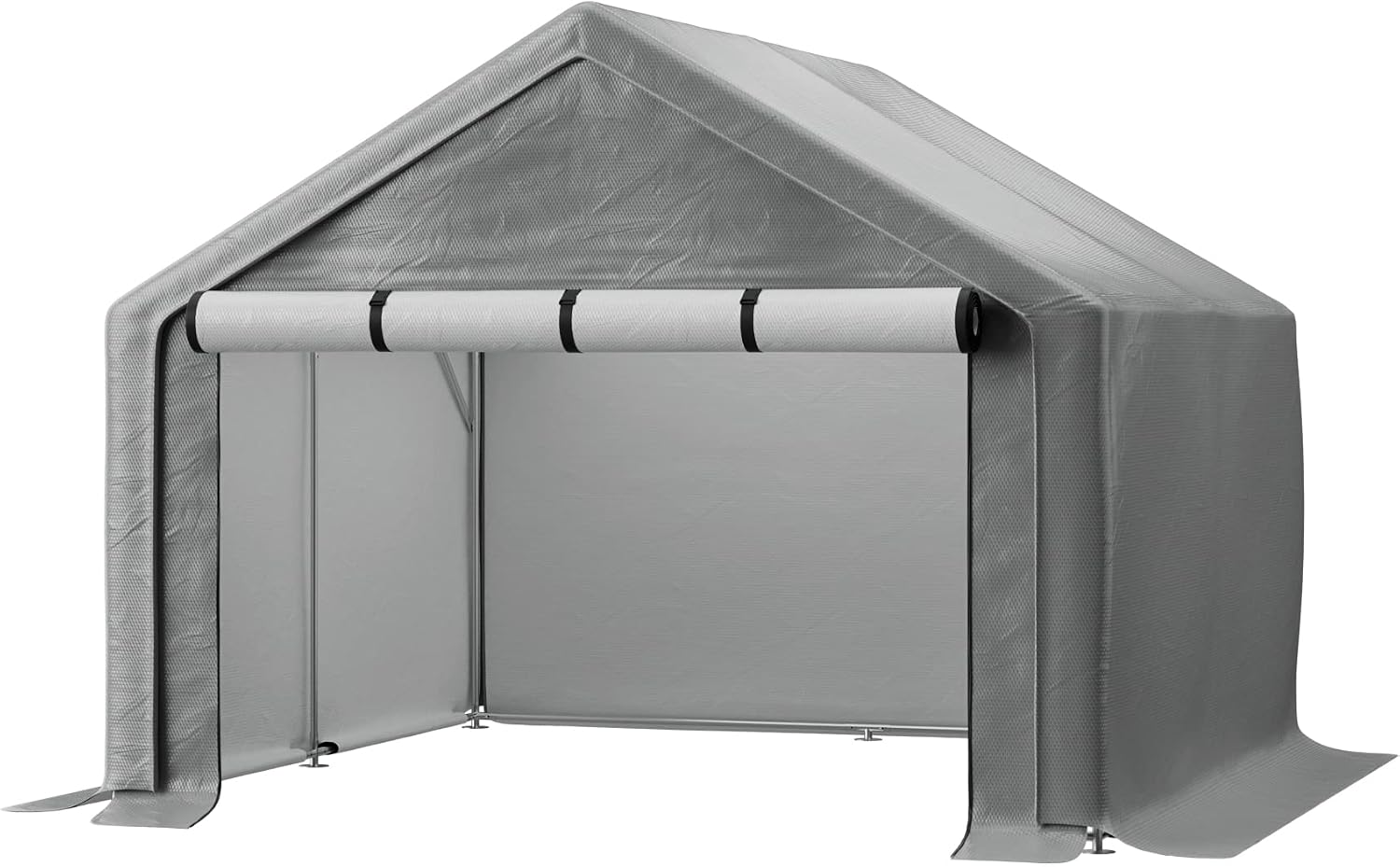 Outdoor Storage Shelter, 8x8 ft Portable Shed with Roll up Zipper Door, Waterproof and UV Resistant Anti-Snow, Heavy Duty Carport for Storing Garden Tools, Outdoor Equipment