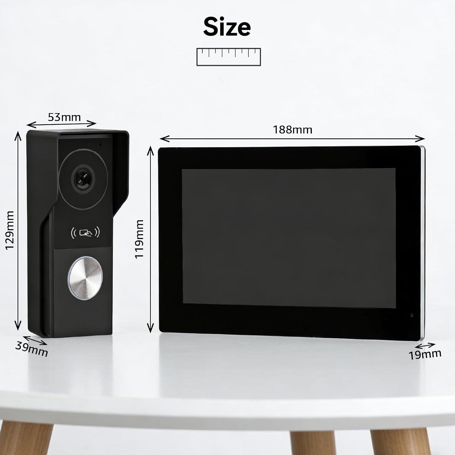 2 Wires Video Door Phone intercom doorbell System, 7 Inch Touch Screen Monitor, 1080P, Remote Unlock, Human Detection, Two-Way Audio, Night Vision, Waterproof, RFID Access Control
