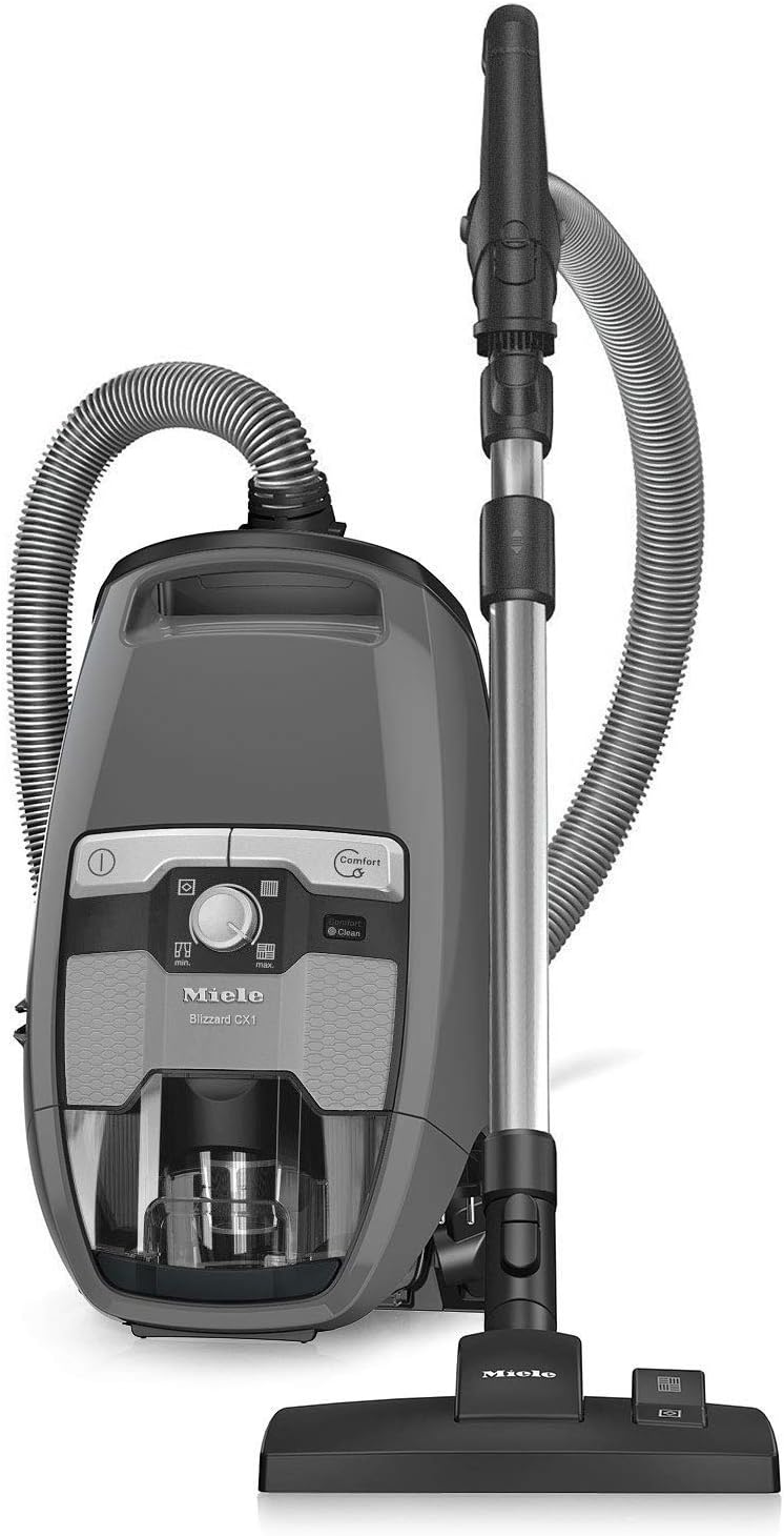 Miele Blizzard CX1 Pure Suction Bagless Canister Vacuum Cleaner with AllTeQ Universal Floorhead and Parquet Twister Floorhead, 1200 W, Graphite Gray – 10829430