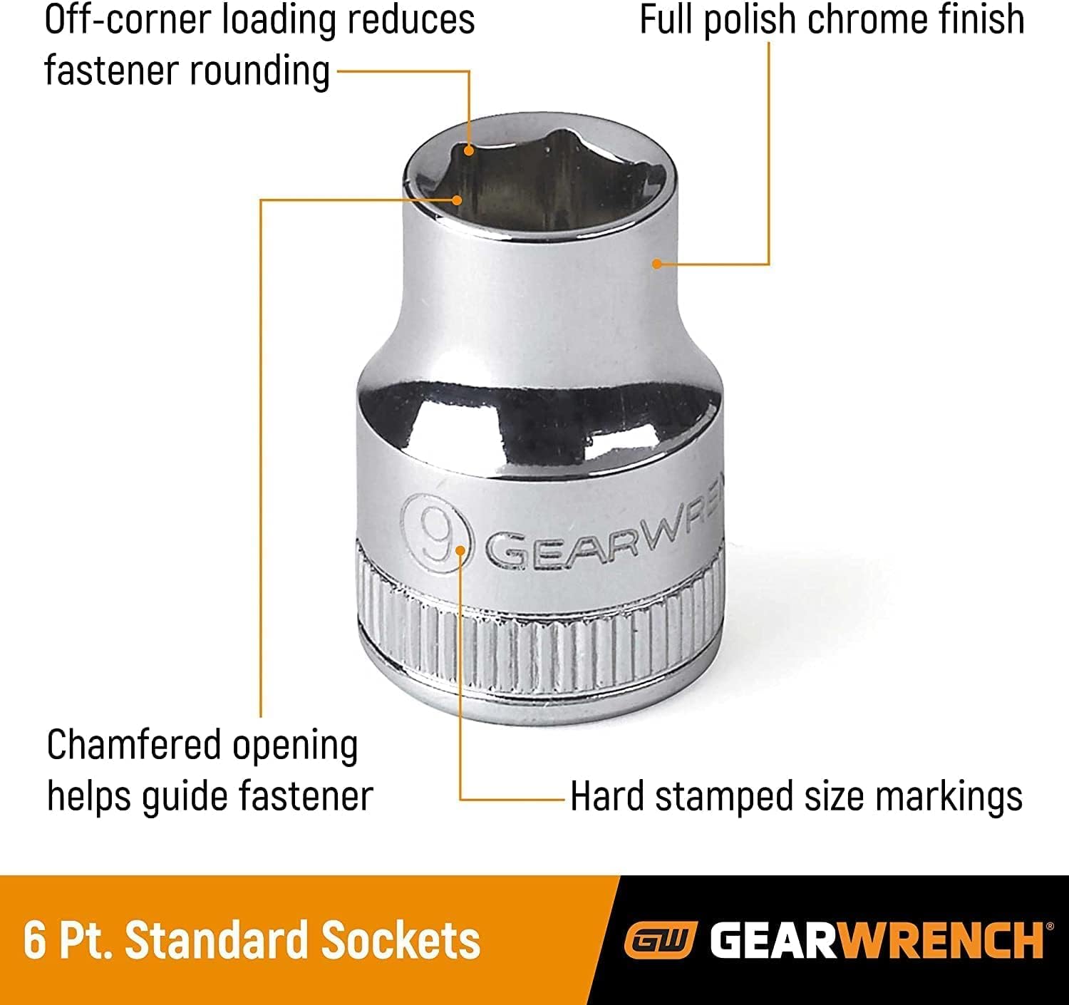 GEARWRENCH 49 Pc. 1/2' Drive 6 Pt. Socket Set, Standard/Deep, SAE/Metric - 80700D