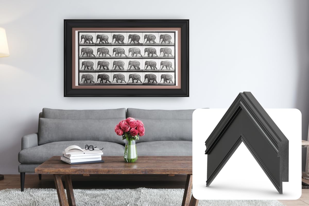 Black 85' Premiere Deco TV Frame - Compatible ONLY with Samsung The Frame TV and Pro TVs (Fits 2021-2026, LS03A, LS03B,LS03C,LS03D,LS03FA,LS03FW)