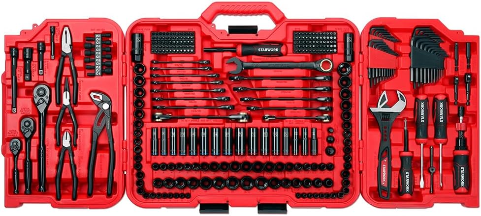 STARWORK TRUE MECHANIC™ 313-Piece Mechanics Tool Set and Socket Set, Professional SAE/Metric