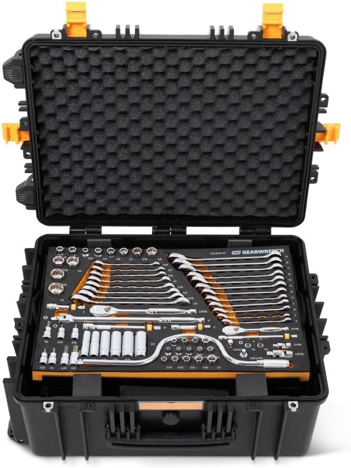 GEARWRENCH 185 Piece 1/4', 3/8', and 1/2' Drive GMTK Tool Kit in Foam Trays with Heavy-Duty Tool Carrier | GWGMTK185