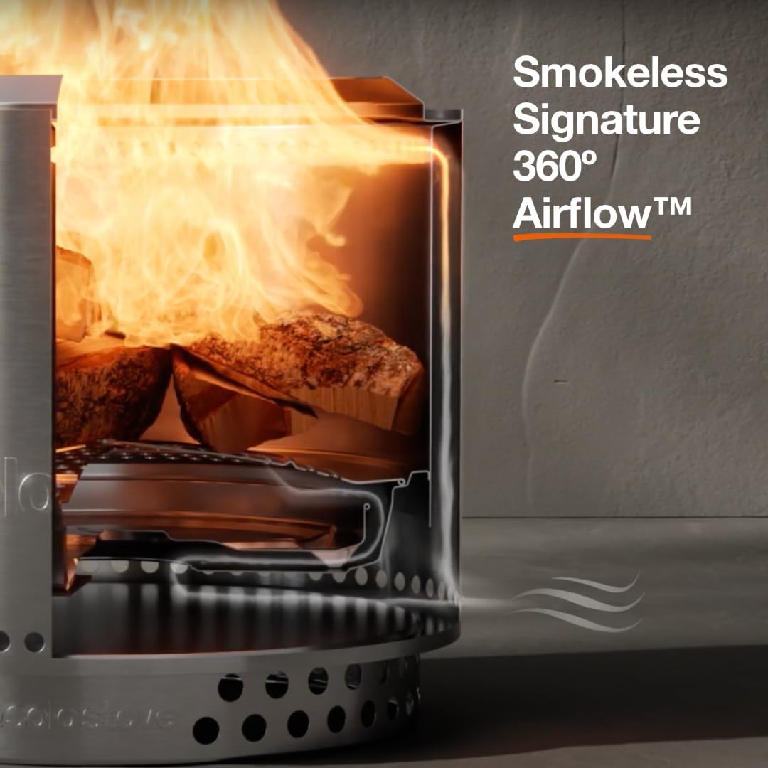 Solo Stove Bonfire Essential Bundle | Smokeless Fire Pit with Stand & Lid, Ideal for 4–6 People | Portable Wood Burning, Removable Ash Pan, Stainless Steel, 16.75' H x 19.5' Dia, 21.75lbs