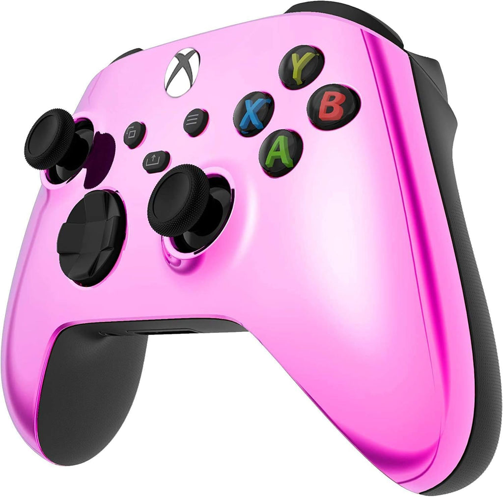 Custom Controllerzz Wireless Controller for Microsoft Xbox Series X/S & Xbox One - Custom Soft Touch Feel - Custom Xbox Series X/S Controller (X/S Pink Chrome)
