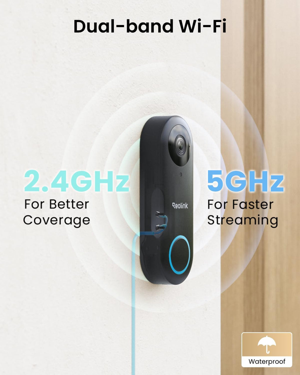 REOLINK Video Doorbell WiFi with Lumus Bundle, 2K Doorbell Camera, 2K Spotlight Camera, Local Storage, Chime Included