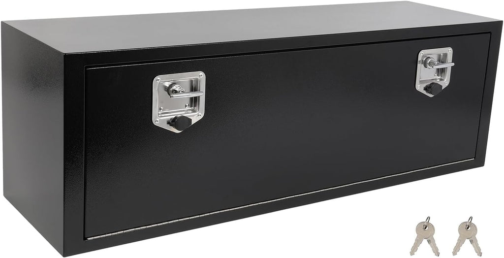 SCITOO 48' Iron Truck Bed Tool Box,Heavy Duty Crossover Storage for Most Full Size Pickups,Lockable Weatherproof Chest,Fits 48'WX16'DX16'H Truck Beds,Easy Access to Load and Unload