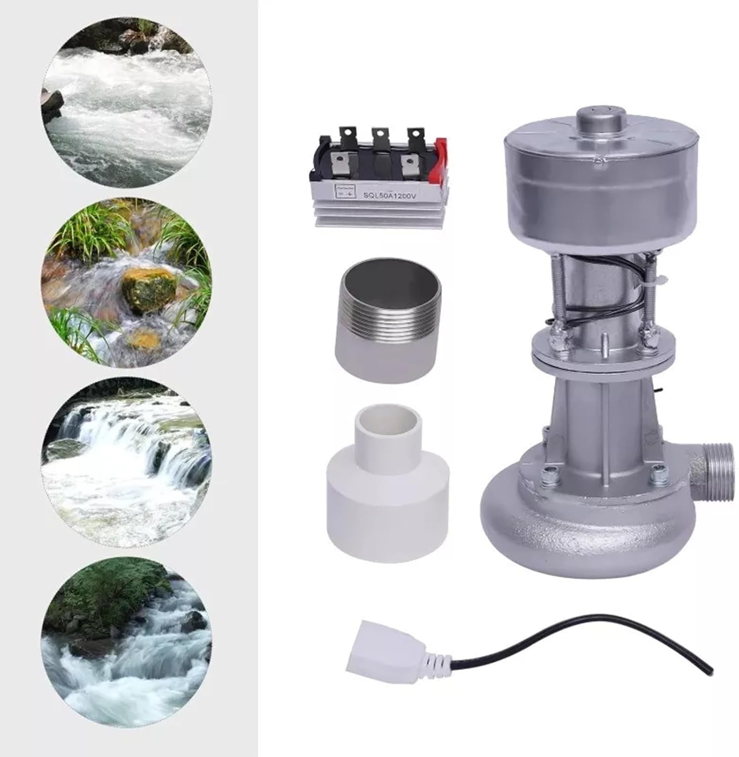 Hydroelectric Power Generation 500W Portable Micro Hydro Generator 110V 220V With High Turbine Generator And Monitoring For 4 Liters/Second Water Flow(110v)
