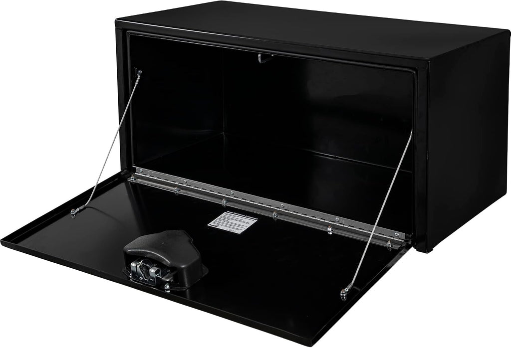 Buyers Products 1703100, 14x16x24 Inch Black Steel Underbody Truck Box with Paddle Latch Locking Storage for Flatbed or Under-Bed Mount Service Body
