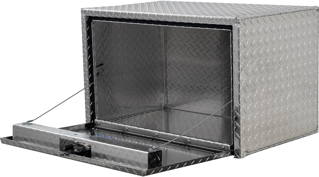 Buyers Products 1705103 Diamond Tread Aluminum Underbody Truck Tool Box, 18 x 18 x 30, Made in USA, .100 in. Thick, Corrosion-Resistant, Locking Compression Latch – Secure Storage for Work Trucks