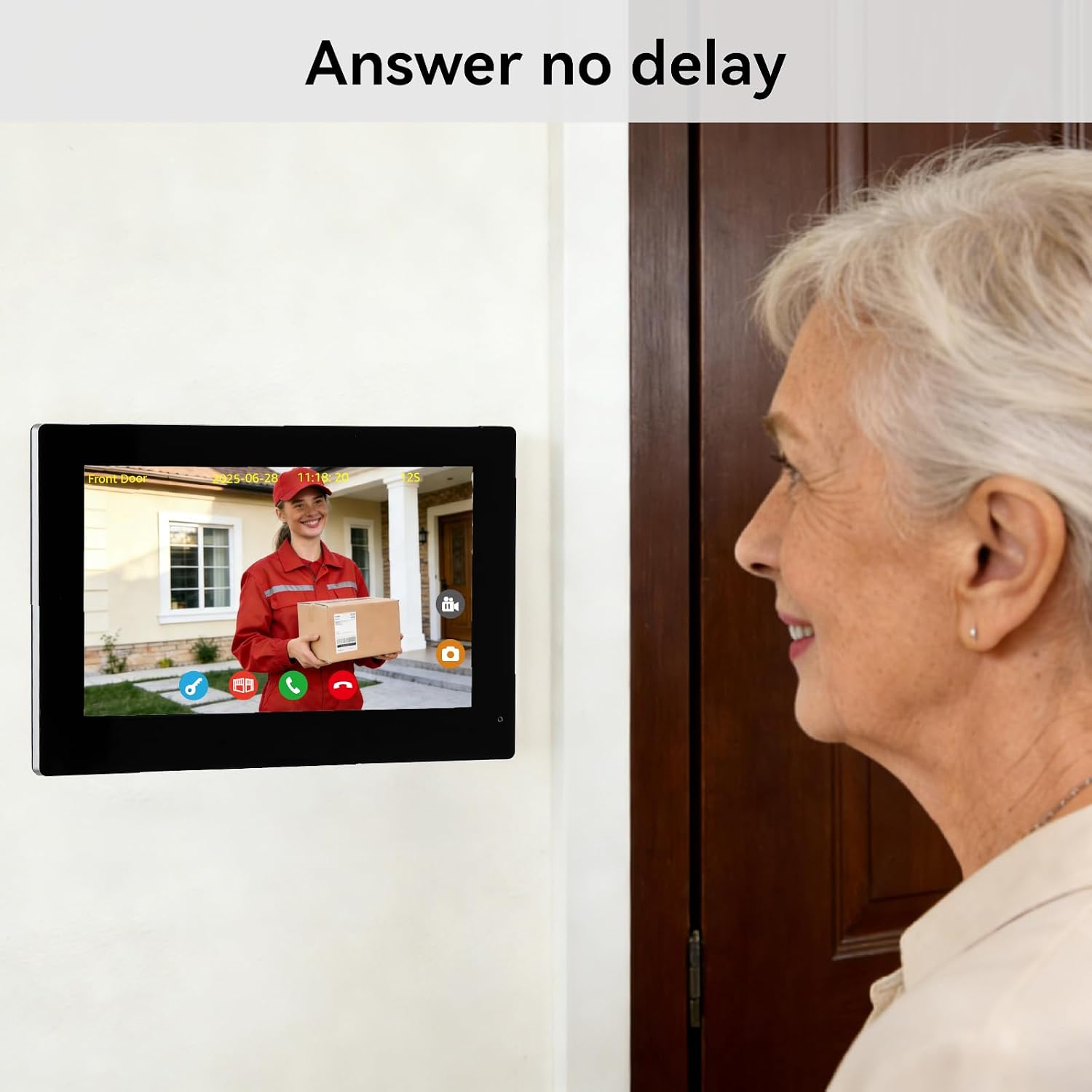 2 Wires Video Door Phone intercom doorbell System, 7 Inch Touch Screen Monitor, 1080P, Remote Unlock, Human Detection, Two-Way Audio, Night Vision, Waterproof, RFID Access Control
