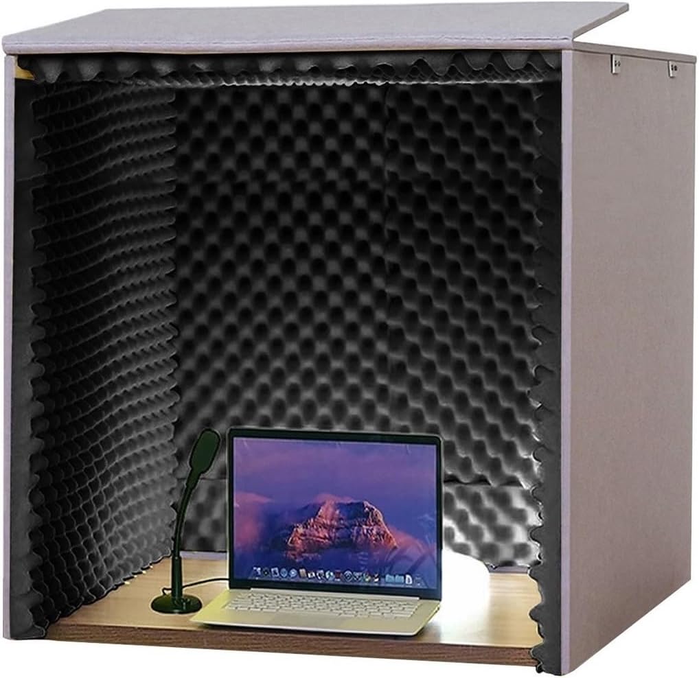 Sound Isolation Room for Home Studio, Portable Soundproof Booth Recording Booth Vocal Booth for Home Studio, Portable Vocal Booth for Recording for Recording Podcasts Singing Gaming (Color : Black)