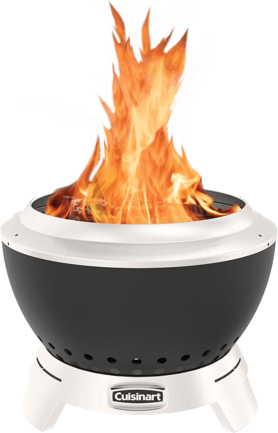 Cuisinart 19.5' Cleanburn Smokeless Fire Pit with Removable Base for Ash, Portable Wood Burning Outdoor Fireplace, Stainless Steel Smoke Free Outdoor Heater, Enhanced Airflow and Easy Cleanup