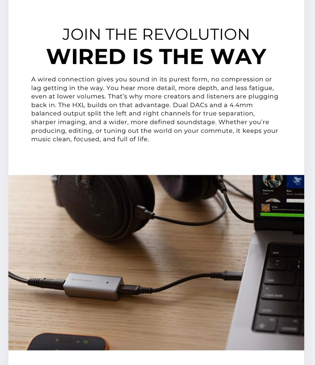 Audioengine HXL Portable Balanced Headphone Amplifier & DAC 4.4mm/3.5mm Outputs, 520mW @ 32Ω Balanced Power, Hi-Res PCM 32-bit/384kHz & Native DSD256 Support