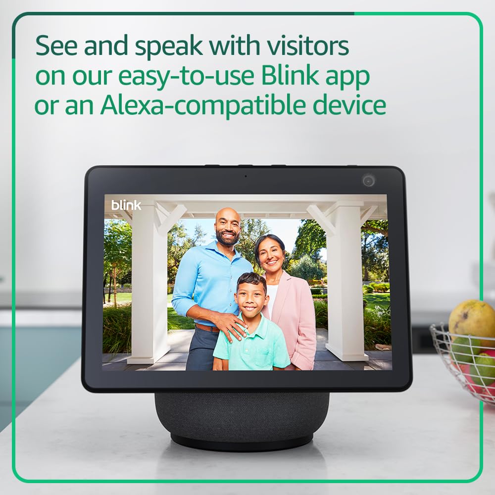 Blink Video Doorbell with 1-Year Subscription – Head-to-toe HD view, two-year battery. Required Sync Module not included – Add On (Black)