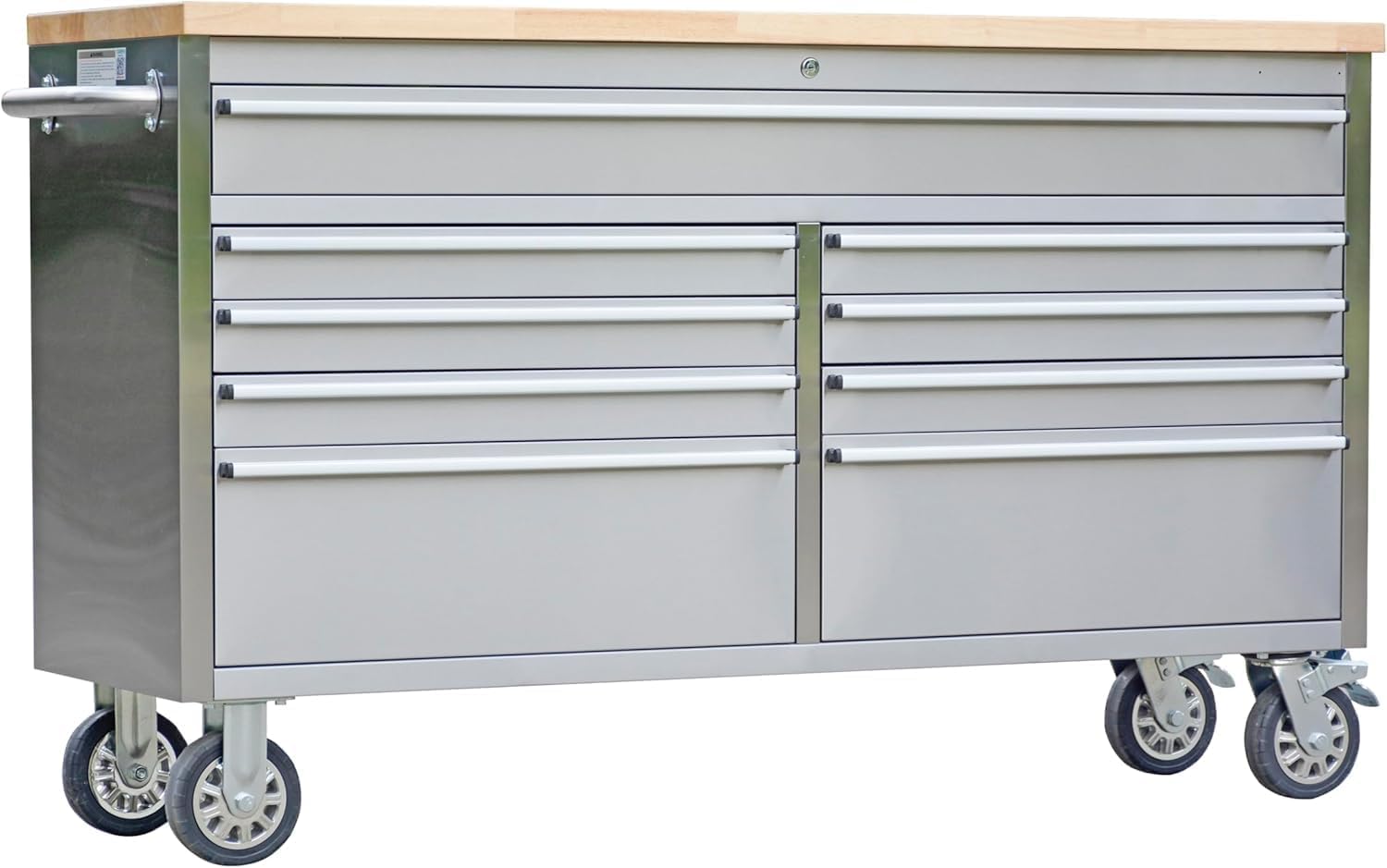 GarveeTech 61 in Tool Chest, Tool Box Mobile 9 Drawers Storage Rolling Cabinet with Wheels Lock Key Locking System Drawer Liners for Garage Warehouse Repair Shop