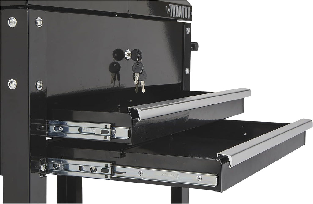 Ironton 28in. 2-Drawer Tool Cart - 30-1/2in.L x 14-1/2in.W x 33in.H, 350-Lb. Capacity