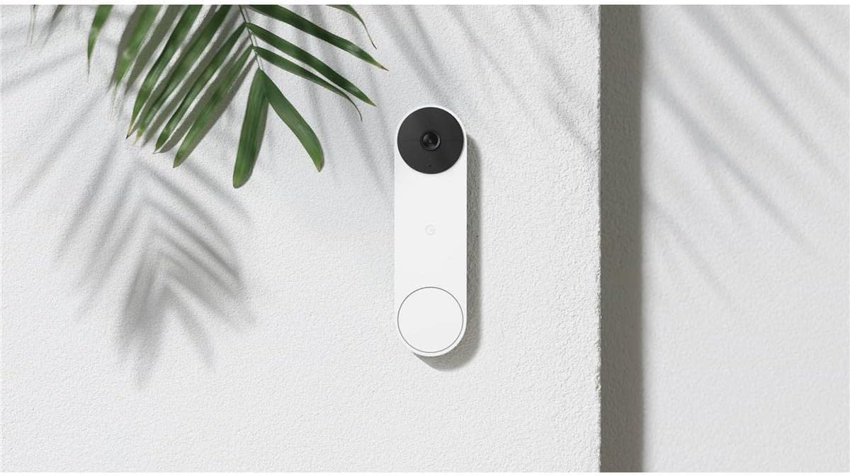 Google Nest Doorbell Battery – Wireless Smart Video Doorbell, HD Live View, Night Vision, Motion Detection, 2-Way Audio, Compatible with Alexa Home, Weather-Resistant – Snow, Bulk Packaging