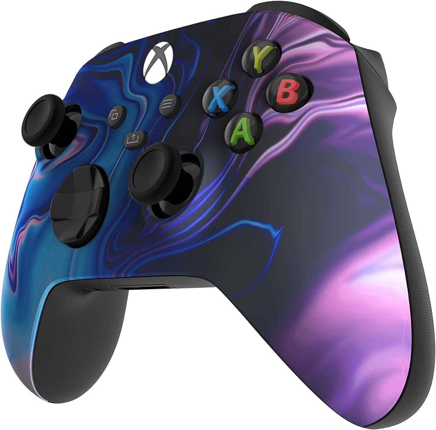 Custom Controllerzz Wireless Controller for Microsoft Xbox Series X/S & Xbox One - Custom Soft Touch Feel - Custom Xbox Series X/S Controller (X/S Blue & Purple Swirl)