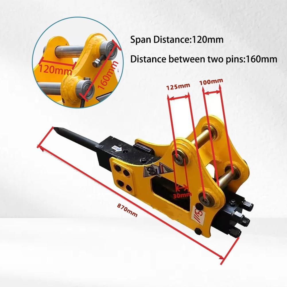 Mini Excavator Hydraulic Hammer Breaker Attachment with Nitrogen Toolbox，Small Digger for .08-3.5 ton Concrete Breaker Attachment Drilling Tool (2)