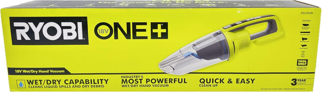 RYOBI ONE+ 18V PCL702 Cordless Wet/Dry Hand Vacuum Kit with Battery and Charger (Bulk Packaged)