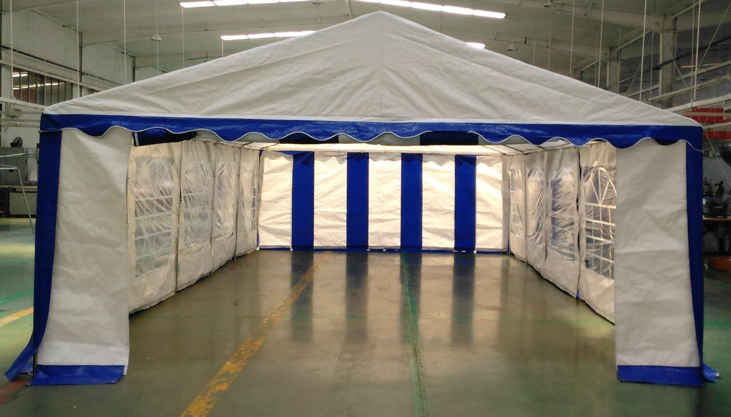 AMERICAN PHOENIX Party Tent 16x32 ft Heavy Duty Canopy Shelter for Wedding Event Fair with Roof Removable Sidewalls and Windows White (16x32 - PE/w Blue)
