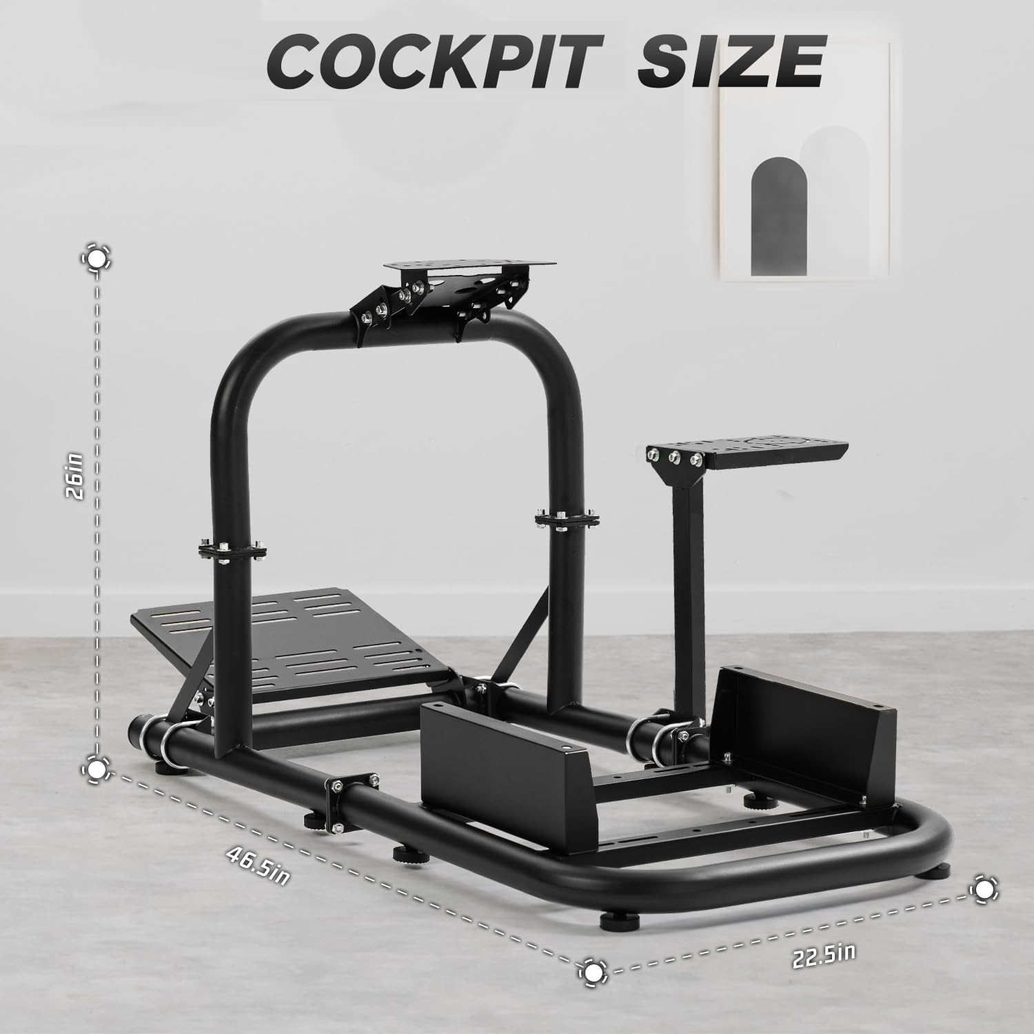 Hottoby Racing Simulator Cockpit 50mm Round Tube Driving Gaming Cockpit Fit for Logitech, Thrustmaster, Fanatec, PC, PS4, Xbox, Seat Pedal Wheel Not Included