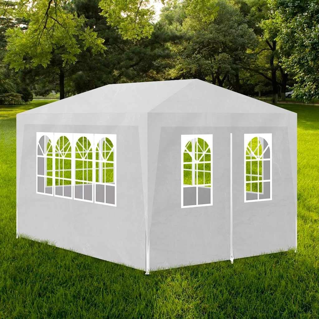 White Outdoor Party Tent Canopy Gazebo 9.8x13.1 ft Rectangular Shelter with Steel Frame for Backyard Patio Garden Events