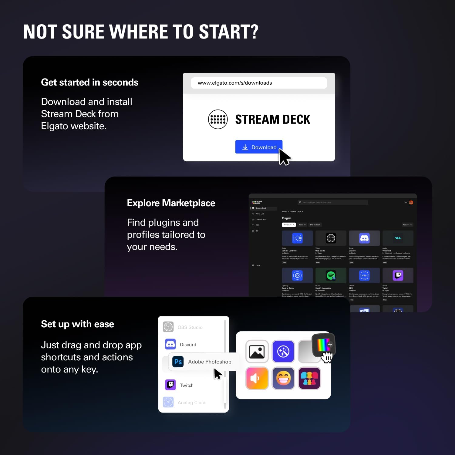 Elgato Stream Deck Scissor Keys—Workflow Controller with Customizable Macro Keys for OBS, Twitch, Discord, Teams, Photoshop, and More—USB-C, Windows 10, macOS 13 or Later