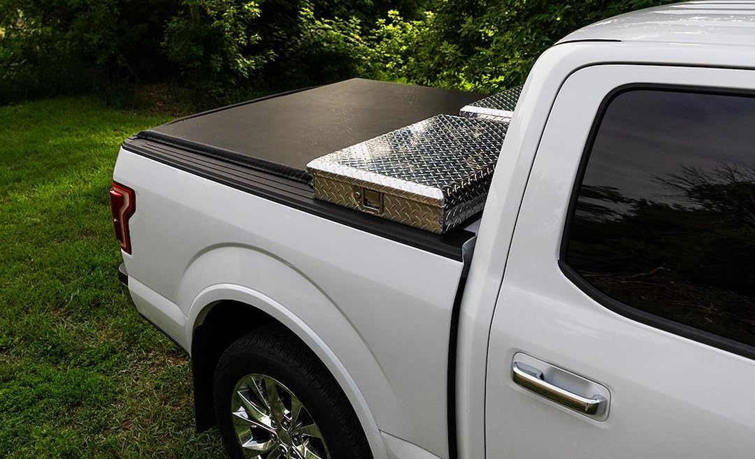 Tonneau Cover - Toolbox | Soft Roll-Up | Low Profile | Black Vinyl | Lockable | Fits 19-21 Inch Tool Box