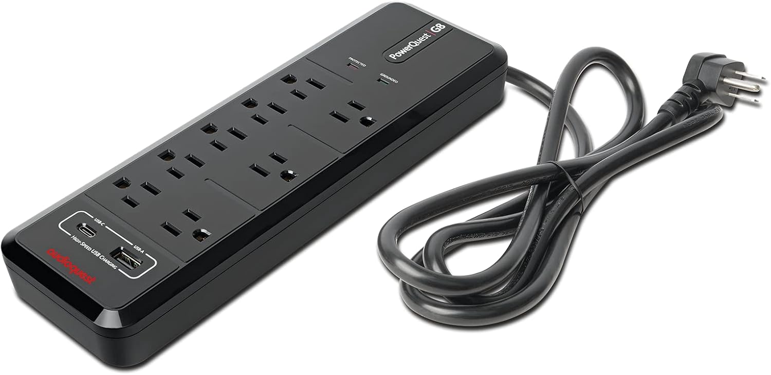Samsung 85-Inch Class Neo QLED QN70F 4K Mini LED Smart TV NQ4 AI Gen2 Processor, Quantum Matrix Technology Slim Bundle with an AudioQuest G8 8-Outlet USB-A/USB-C AC Power Surge Protector (2025)