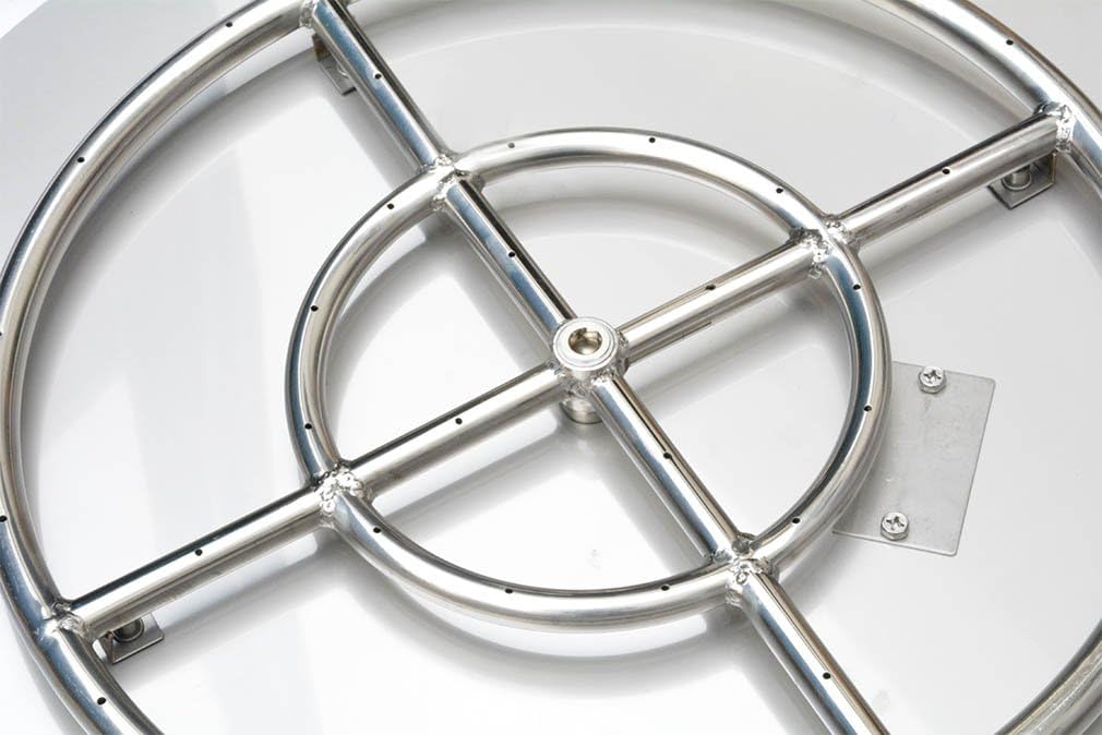 Stanbroil Stainless Steel 18' Round Flat Fire Pit Burner Pan w/12 Fire Ring Installed, BTU 92,000 Max