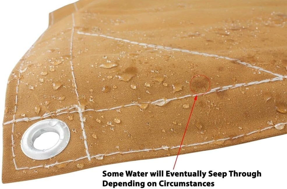 Mytee Products 20' x 20' Tan Canvas Tarp 12oz Heavy Duty Water Resistant
