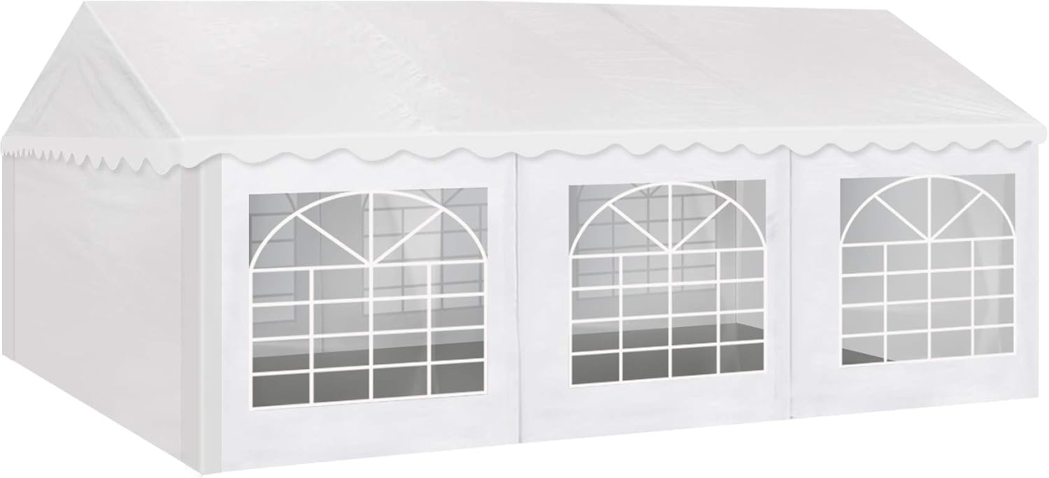 AMERICAN PHOENIX Party Tent 20x20 ft Heavy Duty Canopy Shelter for Wedding Event Fair with Fire Retardant Roof with Sidewalls and Windows White (20x20 - PE)