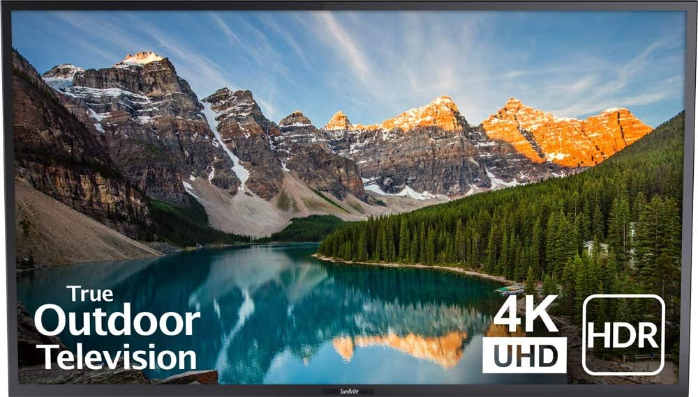 SunBrite Veranda 2 Series 65-inch Full Shade Outdoor TV | 4K Ultra HD HDR LED Weatherproof Television - Direct Lit LED Screen with All-Weather Remote (SB-V-65-4KHDR-BL)