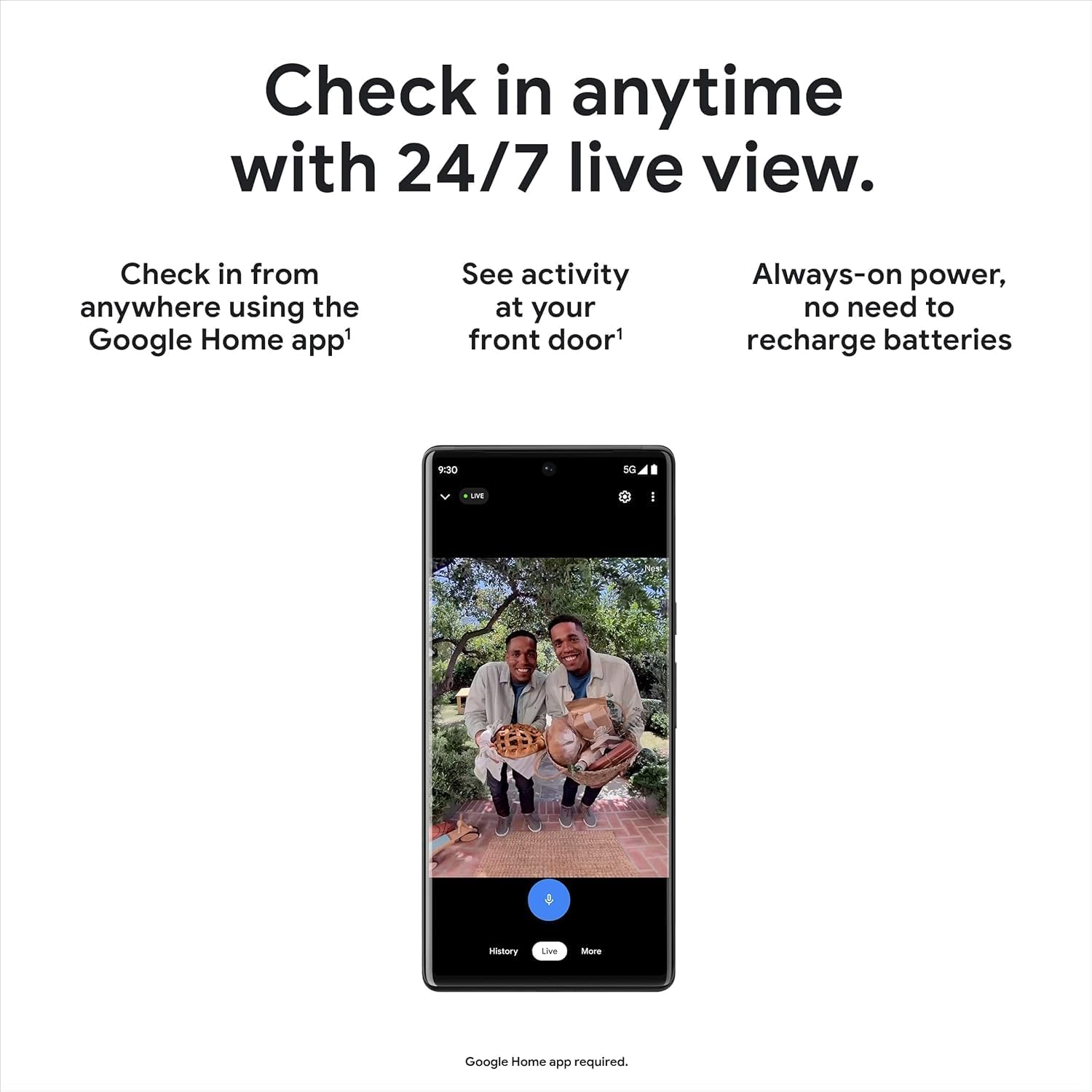 Google Nest Doorbell (Wired, 2nd Gen - Pro Version) - Wired Video Doorbell Camera - Doorbell Security Camera - Non-Retail Packaging - Snow